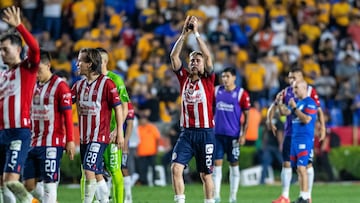  Cristian Calderon of Guadalajara during the game Tigres UANL vs Guadalajara, corresponding to first leg match of great final of the Torneo Clausura 2023 of the Liga BBVA MX, at Universitario Stadium, on May 25, 2023.
<br><br>
 Cristian Calderon de Guadalajara durante el partido Tigres UANL vs Guadalajara, Correspondiente al partido de Ida de la Gran final del Torneo Clausura 2023 de la Liga BBVA MX, en el Estadio Universitario, el 25 de Mayo de 2023.