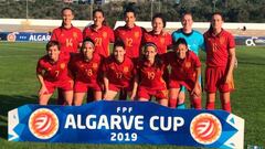 Once inicial de la Selecci&oacute;n espa&ntilde;ola de f&uacute;tbol femenino ante Polonia.
 Copa Algarve