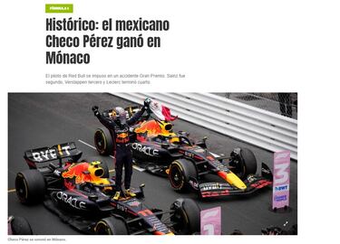 Así reaccionó la prensa internacional a la victoria de Sergio Pérez en el GP de Mónaco