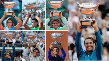 Así fueron los 11 mordiscos de Rafa Nadal en Roland Garros