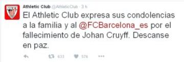 El mundo del deporte despide a Johan Cruyff en las redes sociales