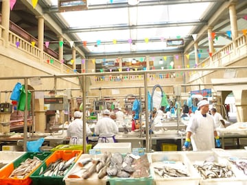El mercado central de Pontevedra es un edificio de estilo tradicional gallego, con columnas y arcos de piedra que albergan 214 puestos de comerciantes, quienes abastecen diariamente la ciudad de Pontevedra con el mejor producto fresco. Todos los días los pasillos de este mercado son un ir y venir de gente. Hay quienes en estas fechas ya buscan el mejor pescado, marisco, carne o verduras. Pero también hay visitantes de todos los puntos de la península que sienten curiosidad por entrar en este mercado en búsqueda de la más famosa materia prima gallega: el pulpo. Incluso para los más impacientes, tienen la opción de comprar el producto fresco en la plaza y cocinarlo in situ en uno de sus puestos gastronómicos tal y como se haría en cualquier hogar gallego.
Precio medio de la cesta de la compra: 52.05 €
Puestos de venta disponibles: 214