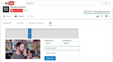YouTube te permitirá sacar GIFs de sus vídeos sin trucos