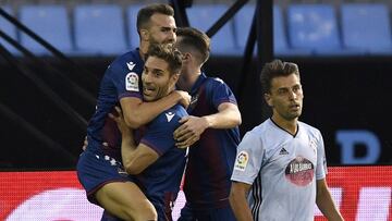 Mayoral celebra su gol ante el Celta.