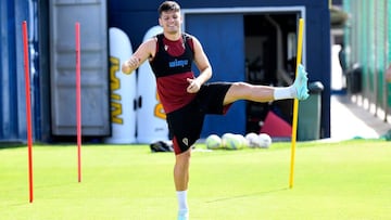Jorge Meré, entrenando.