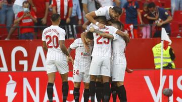 Celebración sevillista.