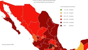 Mapa y casos de coronavirus en México por estados hoy 19 de agosto