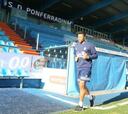 Julio Baptista se entrena en las instalaciones de la Ponferradina