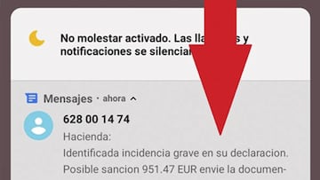 Advertencia de la OCU: cuidado si te llega este SMS de Hacienda