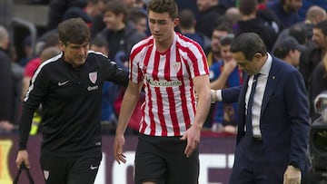 Laporte, durante un partido del Athletic Club.