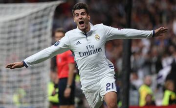 Morata celebra su gol al Sporting de Portugal.