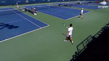 Alcaraz and Sinner caught joking with each other during practice