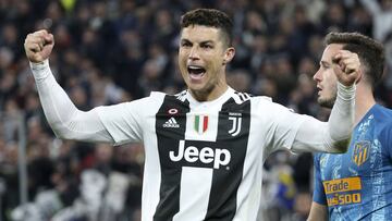 Cristiano Ronaldo celebra la victoria de la Juventus contra el Atlético de Madrid.