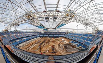 Obras del Santiago Bernabéu: la cubierta empieza a coger forma