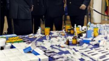 Imagen de archivo de productos de dopaje incautados por la Policía.
