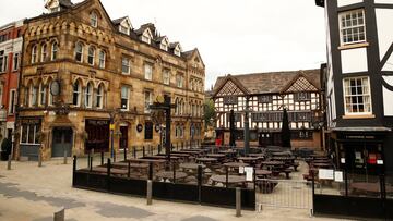 El exterior de un pub en Manchester.