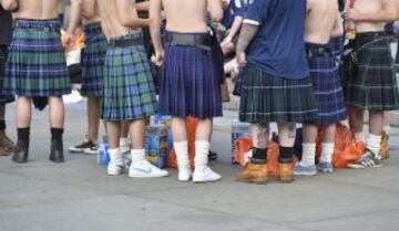 Los seguidores de Escocia en Trafalgar Square