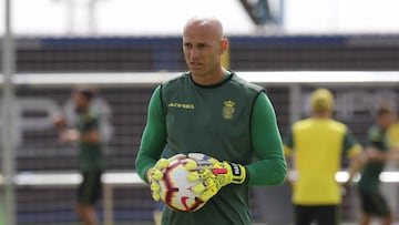 Nauzet Pérez, durante un entrenamiento.