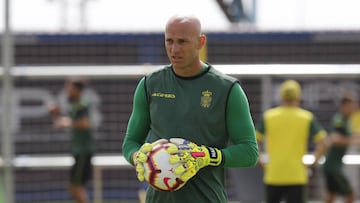 Nauzet P&eacute;rez, durante un entrenamiento.