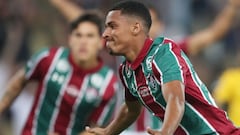 Marcos Paulo, pr&oacute;ximo jugador del Atl&eacute;tico, celebra un gol con Fluminense.