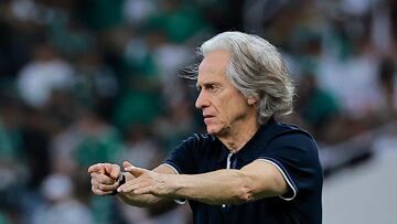 Soccer Football - Asian Champions League - Semi Final - Al Hilal v Al Ahli - King Abdullah Sports City, Jeddah, Saudi Arabia - April 29, 2025 Al Hilal coach Jorge Jesus reacts during the match REUTERS/Stringer