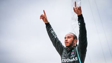 HAMILTON Lewis (gbr), Mercedes AMG F1 GP W11 Hybrid EQ Power+, portrait in the parc ferme winning the race and his 7th world champion title during the Formula 1 DHL Turkish Grand Prix 2020, from November 13 to 15, 2020 on the Intercity Istanbul Park, in Tuzla, near Istanbul, Turkey - Photo Antonin Vincent / DPPI
AFP7
15/11/2020 ONLY FOR USE IN SPAIN