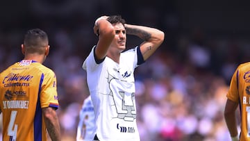 Juan Dinenno of Pumas during the game Pumas UNAM vs Atletico San Luis, corresponding to Round 08 of the Torneo Apertura 2023 of the Liga BBVA MX, at Olimpico Universitario Stadium, on September 17, 2023.
<br><br>
Juan Dinenno de Pumas durante el partido Pumas UNAM vs Atletico San Luis, correspondiente a la Jornada 08 del Torneo Apertura 2023 de la Liga BBVA MX, en el Estadio Olimpico Universitario, el 17 de Septiembre de 2023.