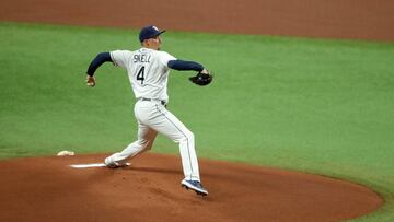 Con elevado de sacrificio en la octava alta de Michael Pérez, como bateador emergente, los Rays descontaron el marcador en un duelo de pitcheo.