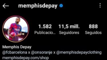 Memphis borra al Barça de su descripción de Instagram