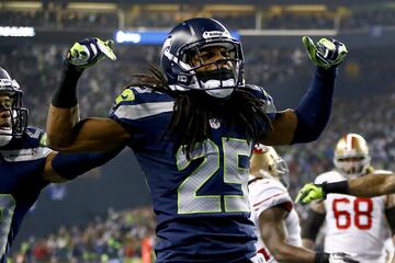 El 2017 fue la última campaña de Sherman con los Seattle Seahawks con los que tuvo 2 intercepciones y 25 tacleadas.