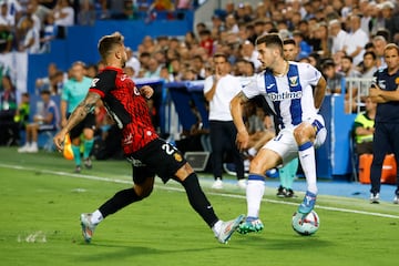 Durante el Leganés - Mallorca, el césped mostró trazas de arena en algunas zonas. 