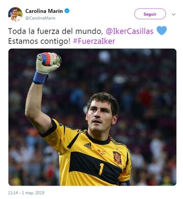 Deportistas, políticos, famosos... mandan fuerzas a Iker Casillas