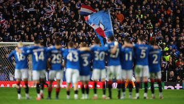 Soccer Football - Europa League - Round of 16 - Second Leg - Rangers v Fenerbahce - Ibrox, Glasgow, Scotland, Britain - March 13, 2025 Rangers fans during the penalty shoot-out Action Images via Reuters/Craig Brough