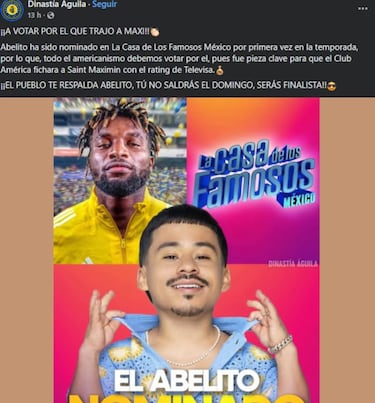 El motivo por el que aficionados del América buscan salvar a Abelito de La Casa de los Famosos