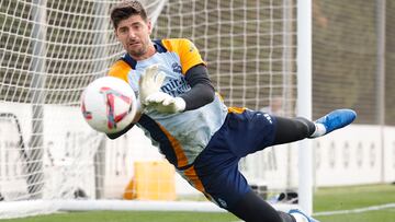 Thibaut Courtois, en el entrenamiento del Real Madrid del pasado 19 de septiembre.