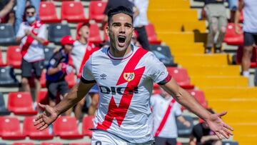 Falcao celebra su primer gol con el Rayo, en septiembre, contra el Getafe.