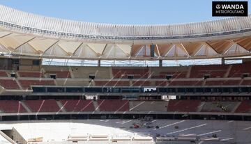 Obras en el Wanda Metropolitano: la cubierta ya está terminada