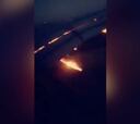 Un motor del avión de Arabia Saudí acabó en llamas al aterrizar
