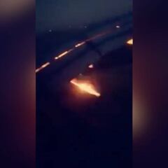 Un motor del avión de Arabia Saudí acabó en llamas al aterrizar