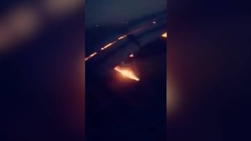 Un motor del avión de Arabia Saudí acabó en llamas al aterrizar