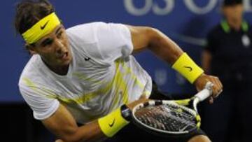 <b>ESFUERZO. </b>Nadal tuvo que emplearse a fondo para sacar adelante su debut y la defensa del título ante el tenista de origen ruso.