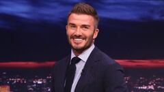 David Beckham en el show de Jimmy Fallon el 26 de febrero de 2020, Estados Unidos.