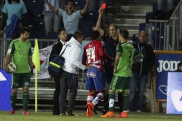 El árbitro Álvarez Izquierdo expulsó a Jeison Murillo.
