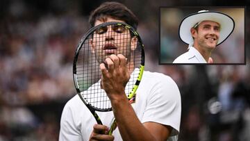 Carlos Alcaraz y Stuart Broad (en el recuadro).