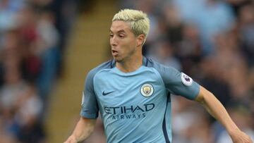 Samir Nasri con el Manchester City en un reciente partido de la Premier League.