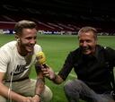 La broma de Saúl con el césped del Wanda...¿Recadito al Barça?