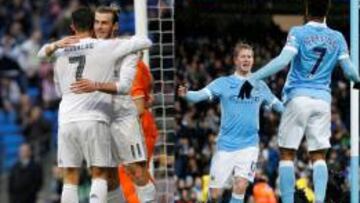 Cristiano Ronaldo y Bale y Sterling con De Bruyne, los fichajes más caros de Real Madrid y Manchester City.