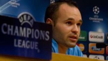 Iniesta, en sala de prensa.