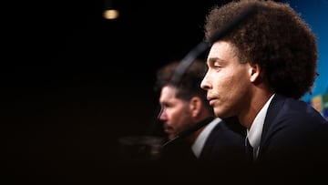 Witsel y Simeone, en la rueda de prensa previa al Dortmund-Atlético de vuelta de cuartos de Champions.