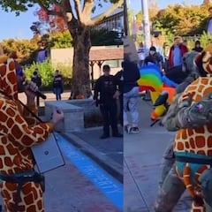 ¡Nadie se salva! ICE detiene a hombre disfrazado de jirafa en Portland